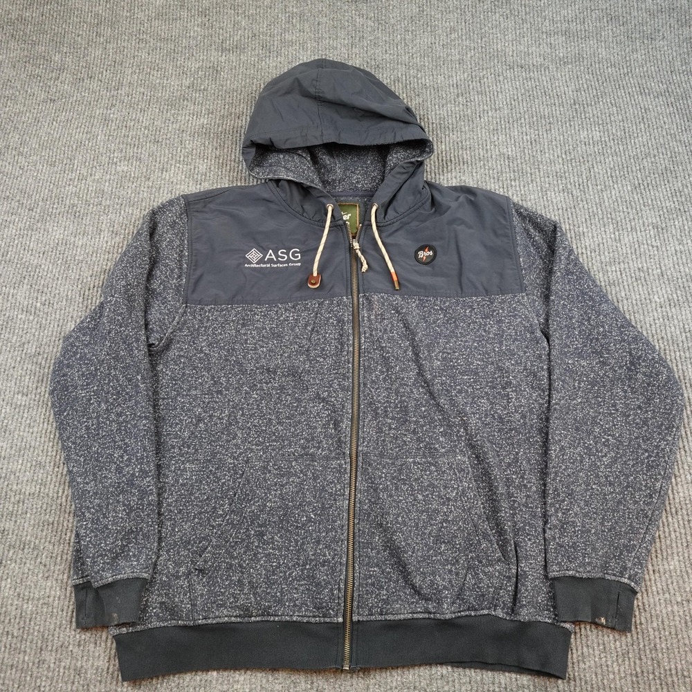 Howler Bros Hoodie Mens XL Gray Full Zip Knit Sweatshirt ASG Company Logo